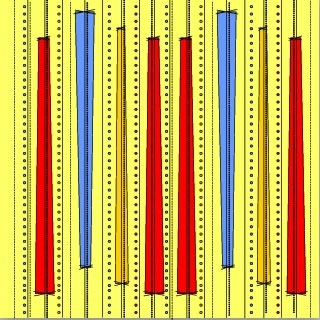 Heidi Grace Designs - spectrum ryb funky stripe 12x12 paper  (pack of 10)